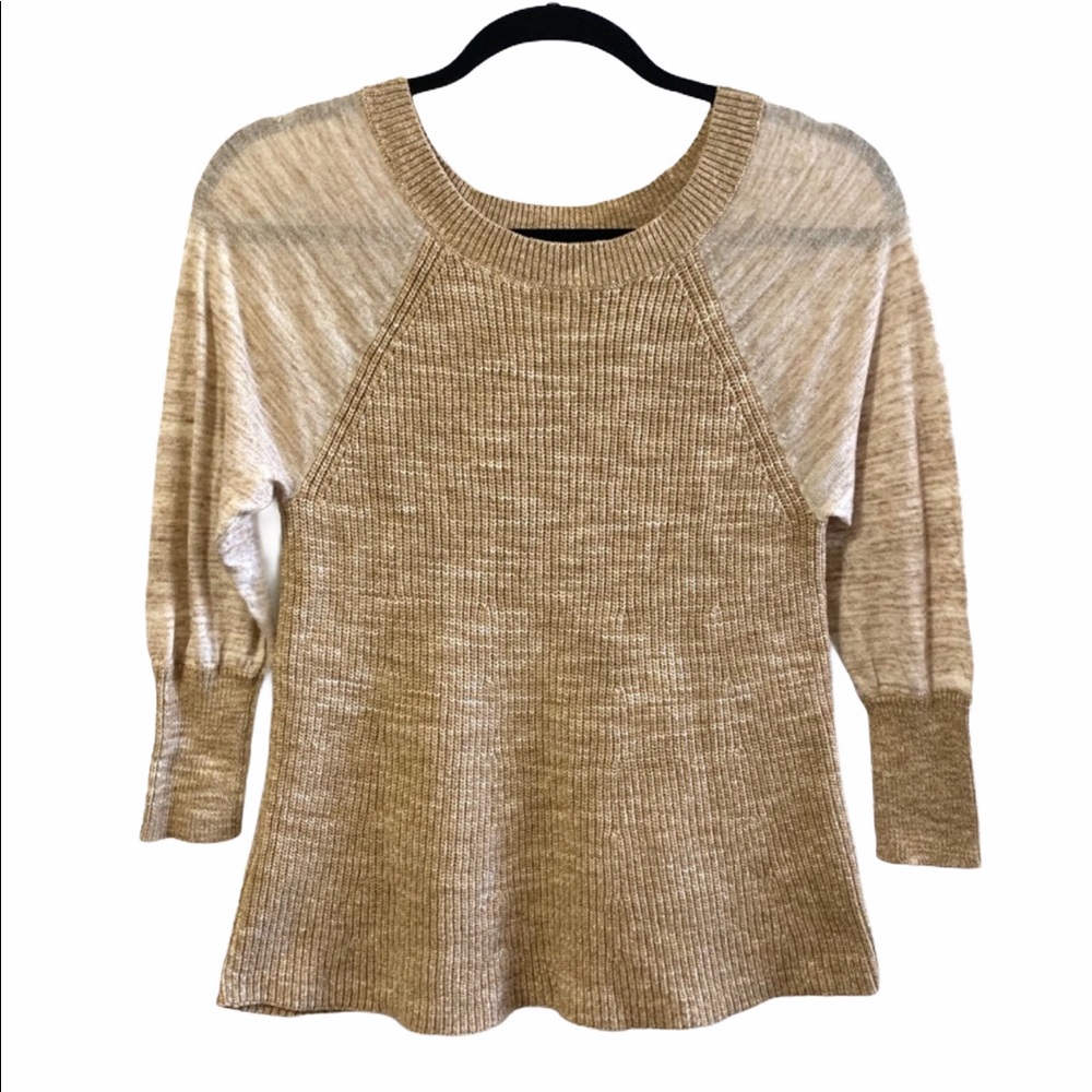Lucky Brand• pullover sweater mix media 3/4 sleeve